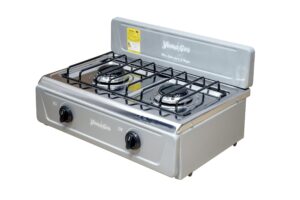Cocina sobremesa de lujo 2 puestos en acero inoxidable – Gris