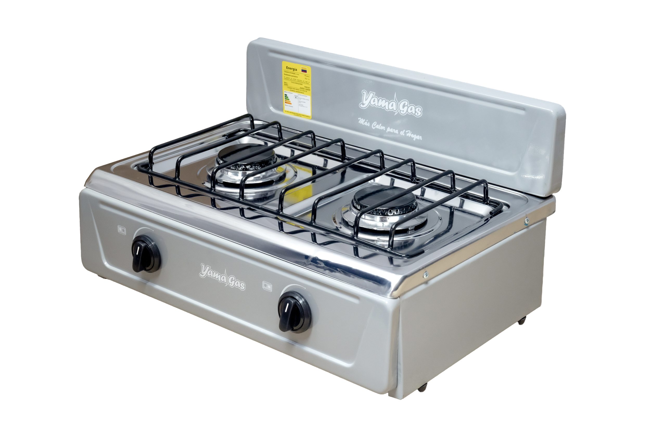 Cocina sobremesa de lujo 2 puestos en acero inoxidable – Gris