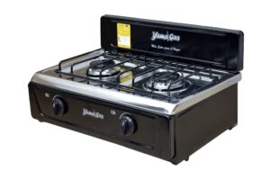 Cocina sobremesa de lujo 2 puestos en acero inoxidable – Negro