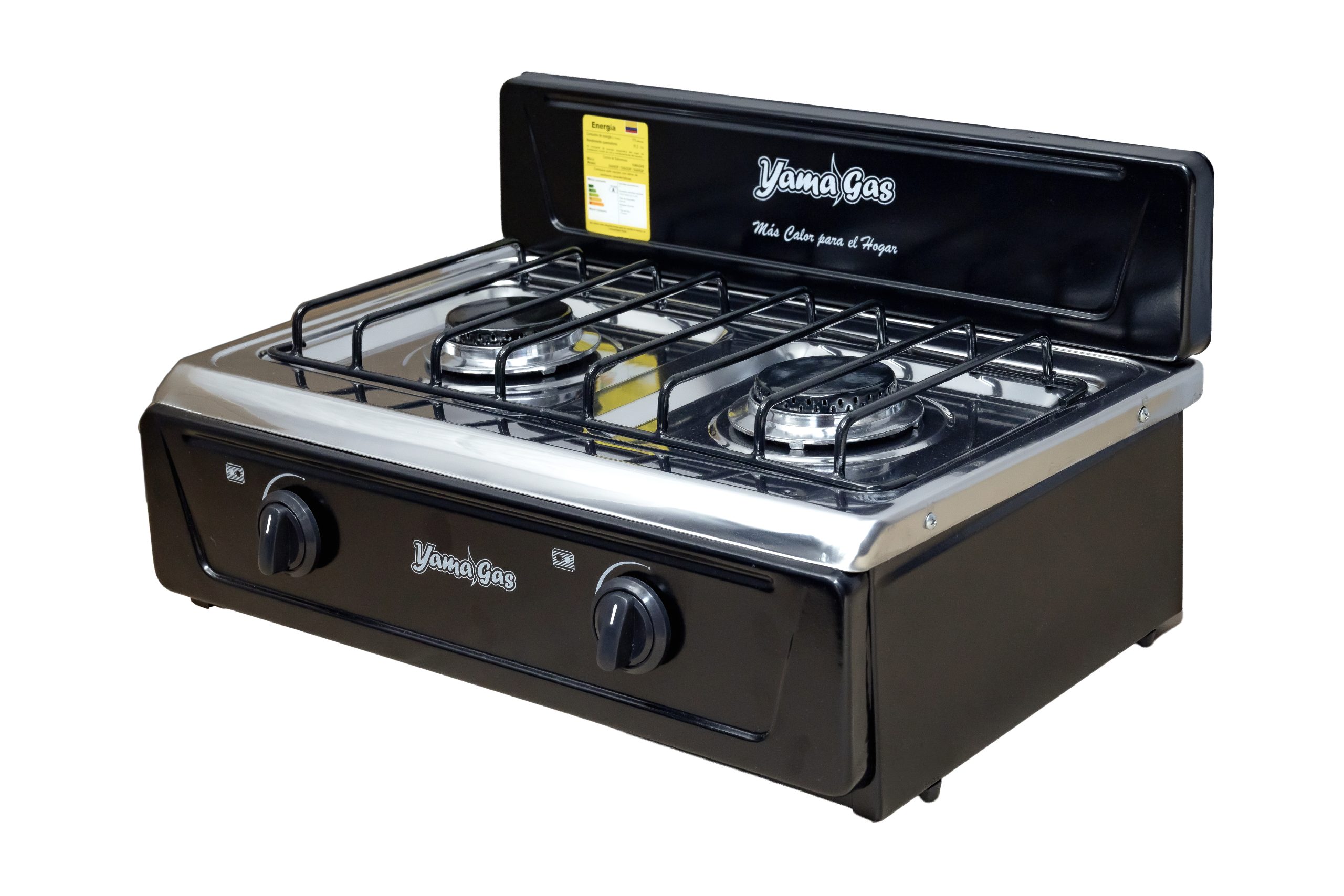 Cocina sobremesa de lujo 2 puestos en acero inoxidable – Negro