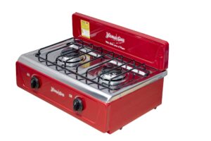 Cocina sobremesa de lujo 2 puestos en acero inoxidable – Rojo