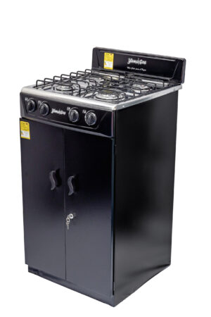 Cocina de gabinete 4 puestos en acero inoxidable – Negro