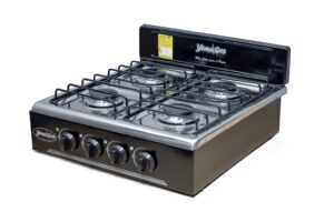 Cocina sobremesa de lujo 4 puestos en acero inoxidable – Frente plano