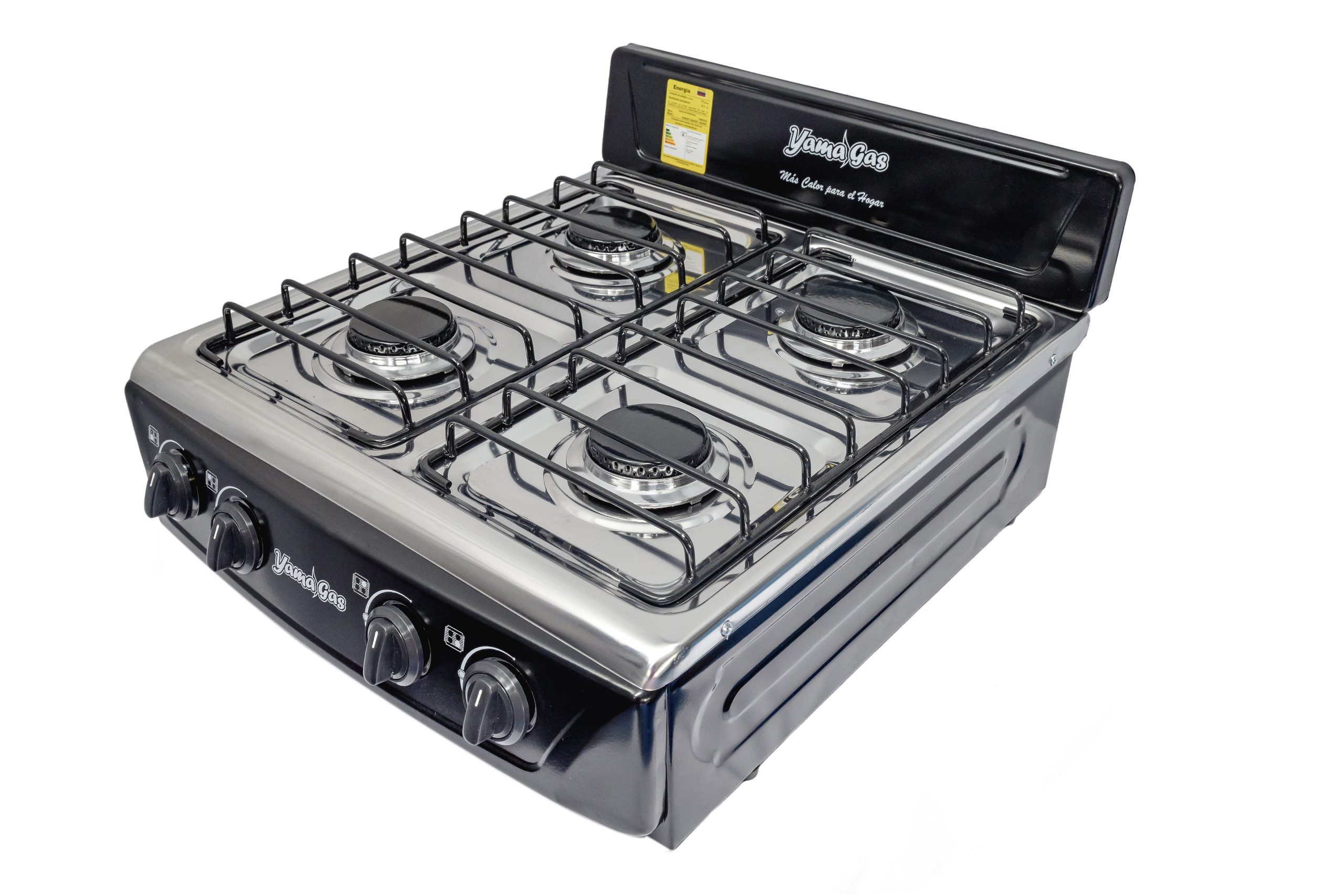 Cocina sobremesa de lujo 4 puestos - Frente curvo estándar – Negro