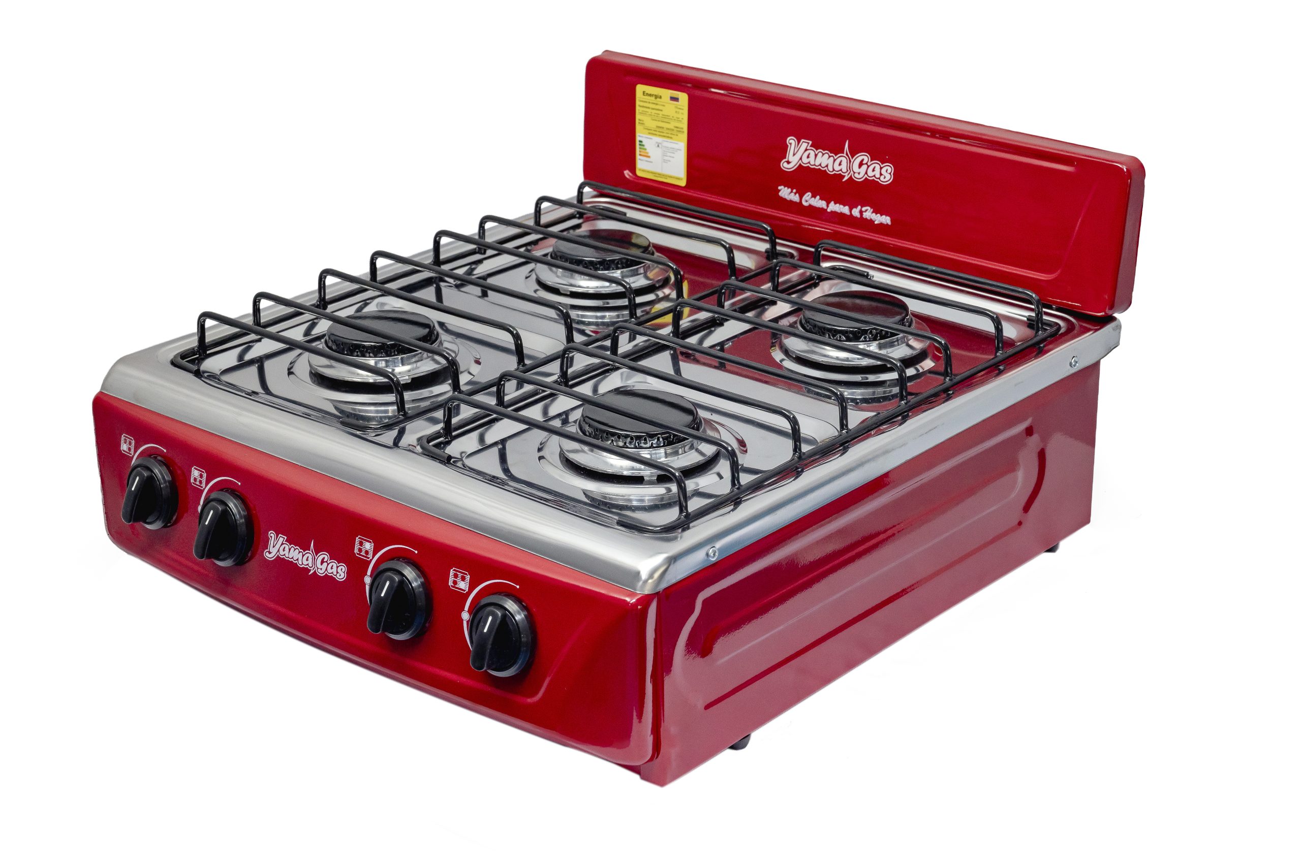 Cocina sobremesa de lujo 4 puestos - Frente curvo estándar – Rojo
