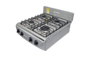 Cocina sobremesa de lujo 4 puestos - Frente curvo con quemador rápido – Gris